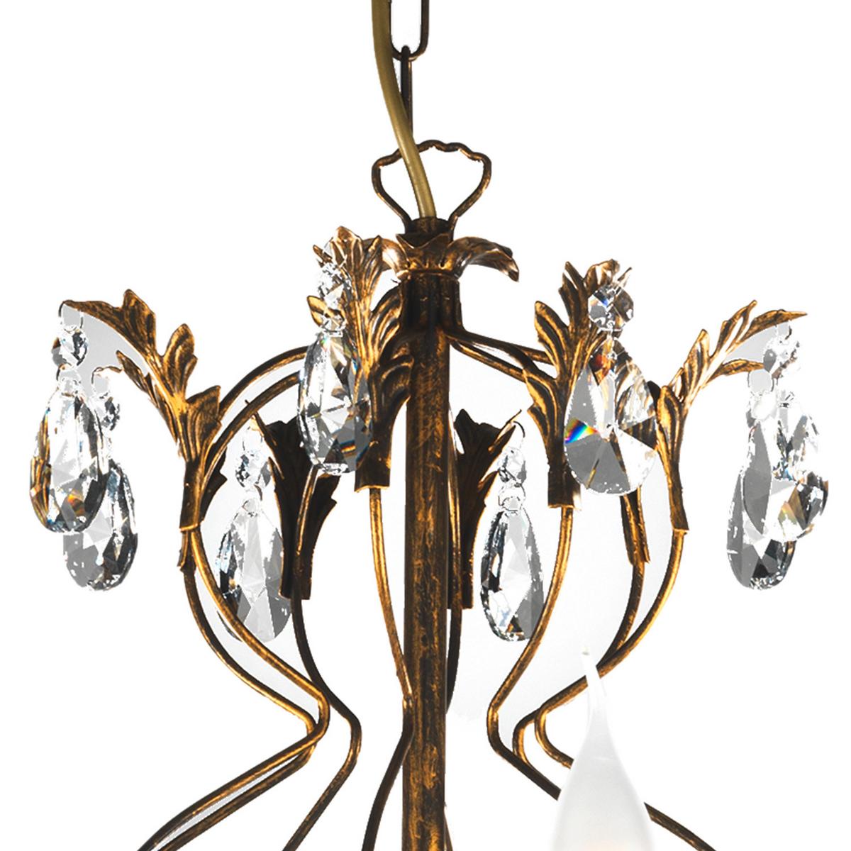 Kristall-Hängeleuchte 4670/8 Teresa - Bronzefarben, KONVENTIONELL, Glas/Metall (70/105cm)