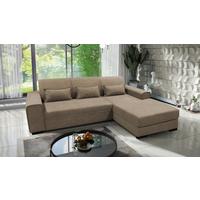 Ecksofa Classic Taupe 270x175 Cm - Taupe/Schwarz, Design, Textil (270/175cm) - MID.YOU