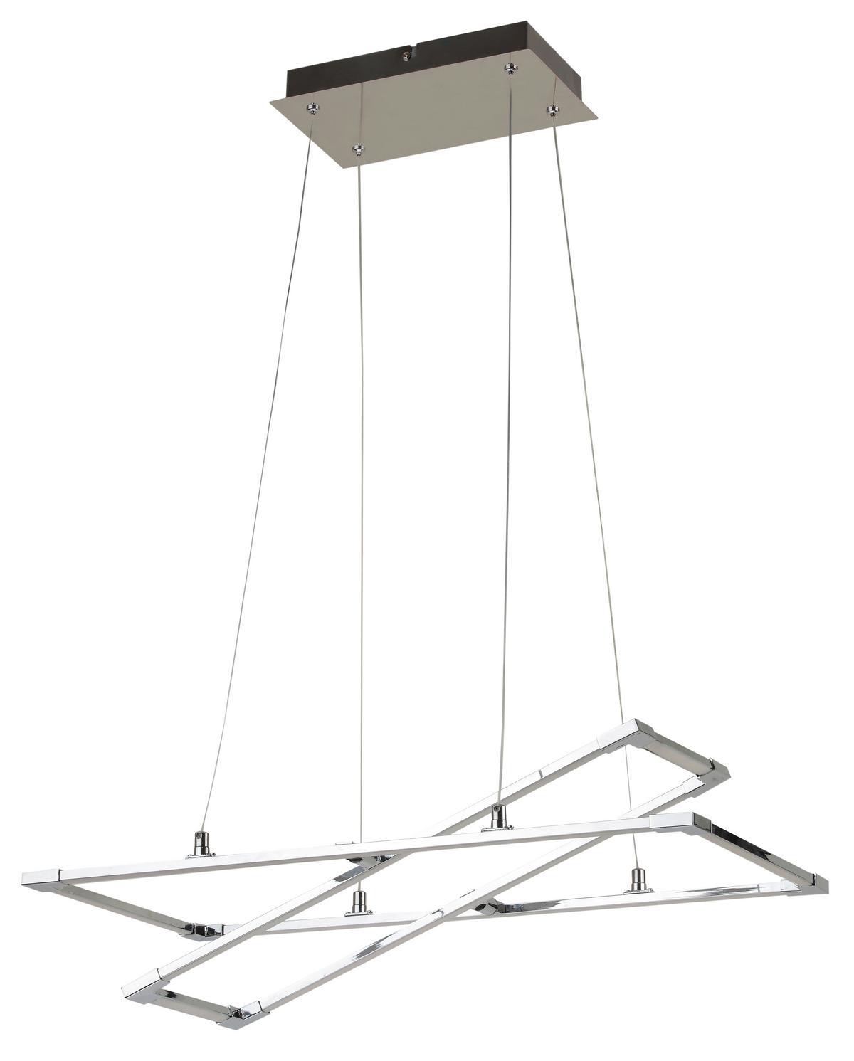 Led-pendelleuchte A0033-320 Kseros - Silberfarben, Design, Metall (60/30/120cm)