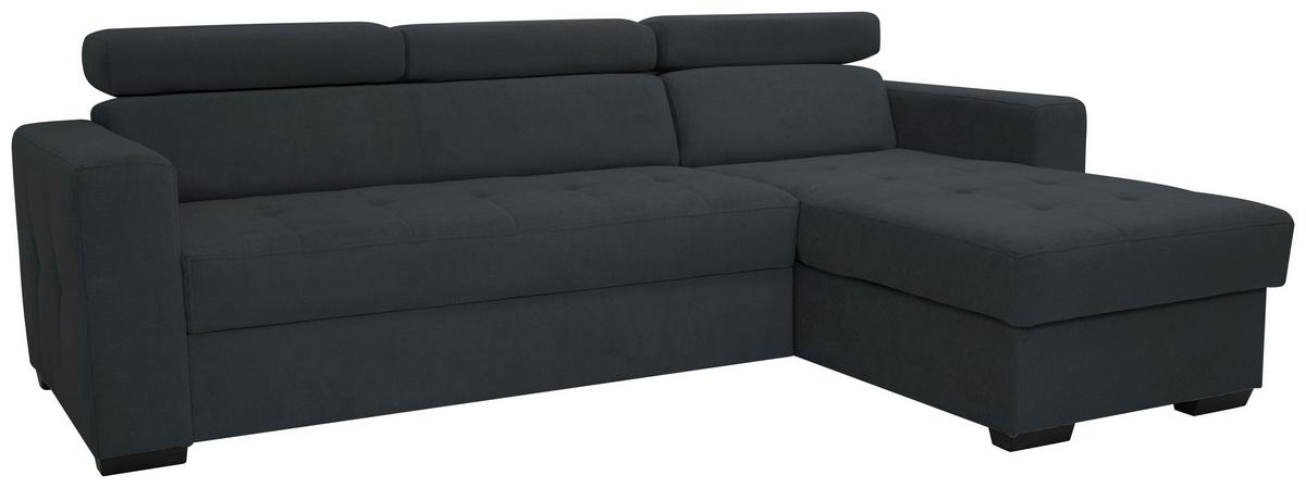 Rohová sedačka MARCO, obojstranná, čierny velúr - čierna, Konventionell, kov/drevo (238/78-94/170cm)