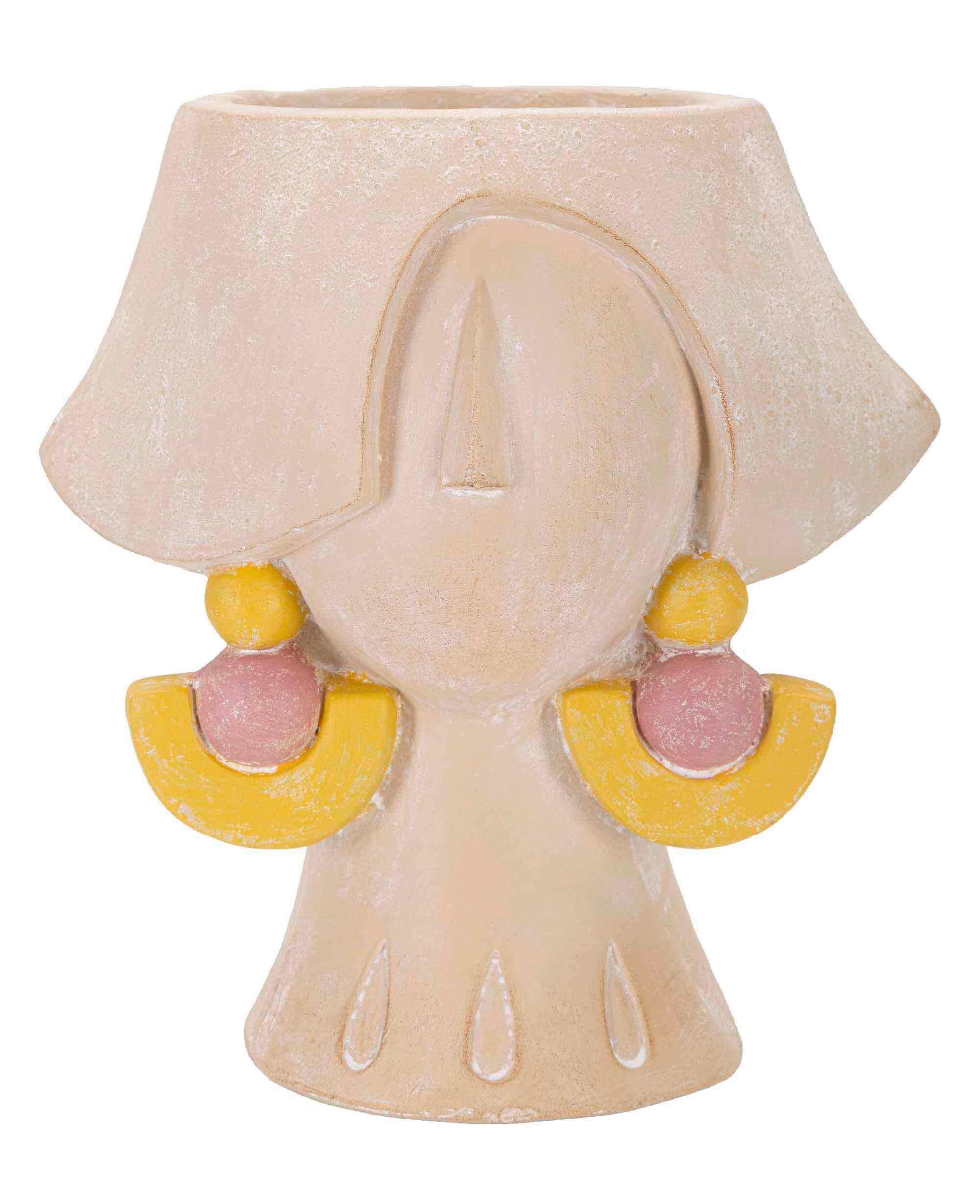 Vase Elegant B Gelb/naturfarben/rosa B:24,5cm - Gelb/Naturfarben, Basics, Kunststoff (24.5/26/20.5cm)