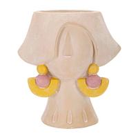 Vase Elegant B Gelb/Naturfarben/Rosa B:24,5cm - Gelb/Naturfarben, Basics, Kunststoff (24.5/26/20.5cm)