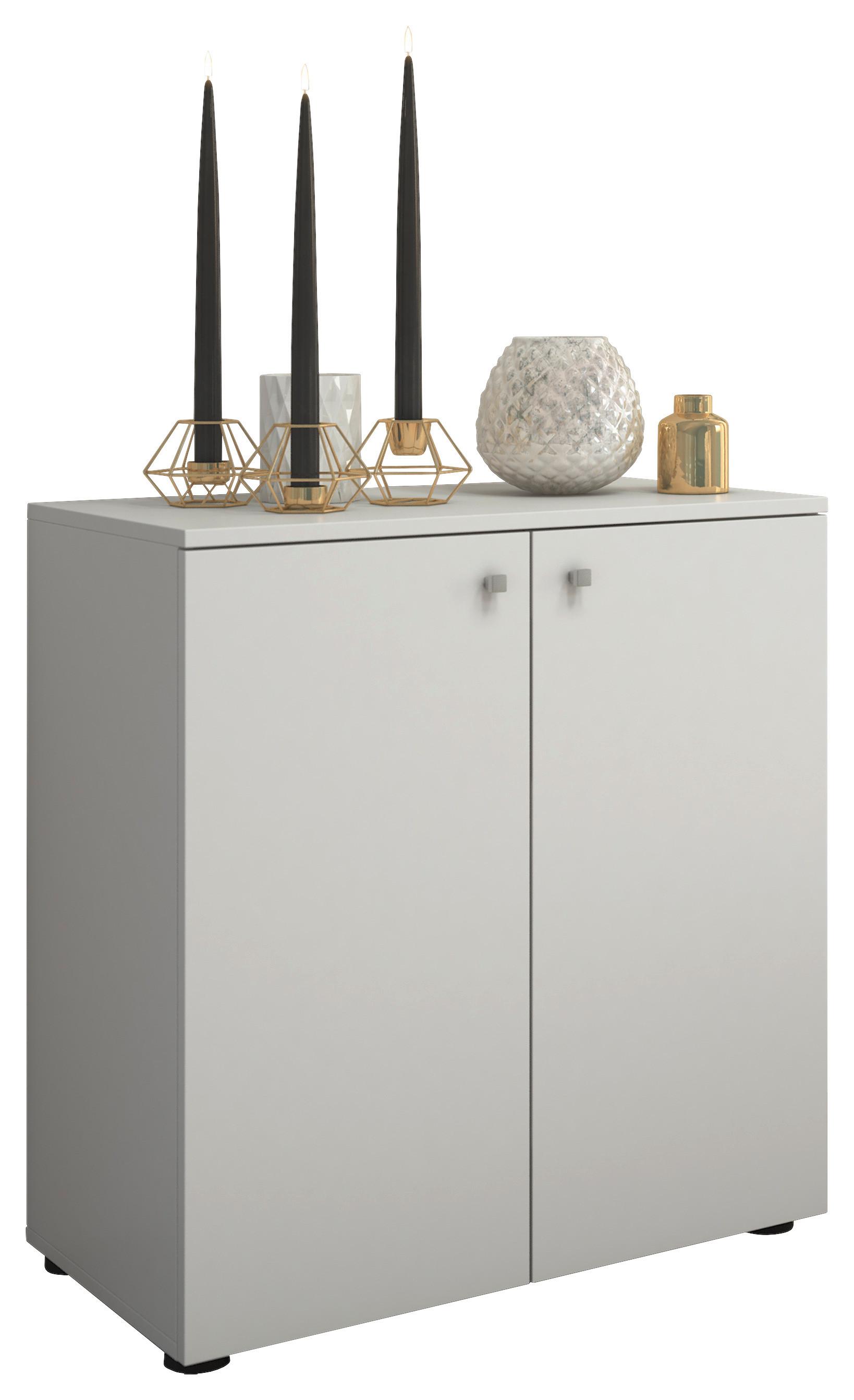 Dvoudveřová komoda Vandol Mini bílá - bílá/černá, Basics, kompozitní dřevo/plast (70/74/40cm) - Livetastic