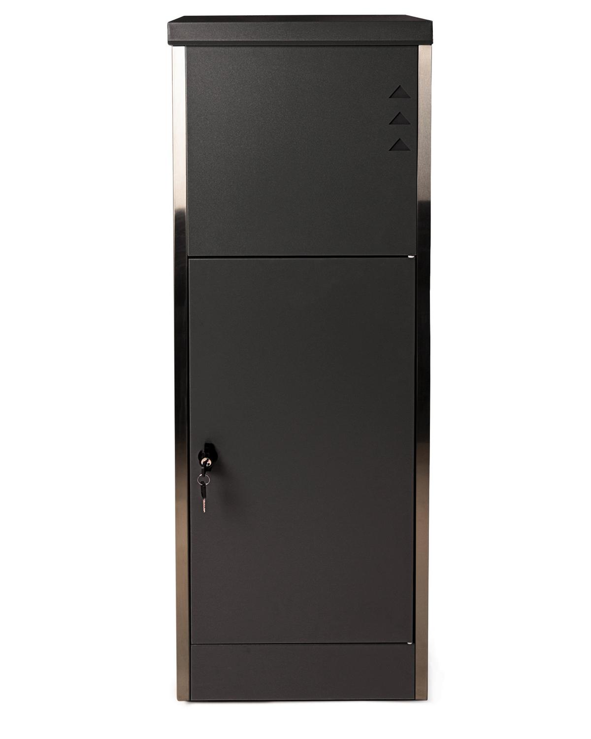 Paketbox XL Mit 2 Schlüsseln H: 118,5 cm - Schwarz, Basics, Metall (39,5/118,5/38,5cm)