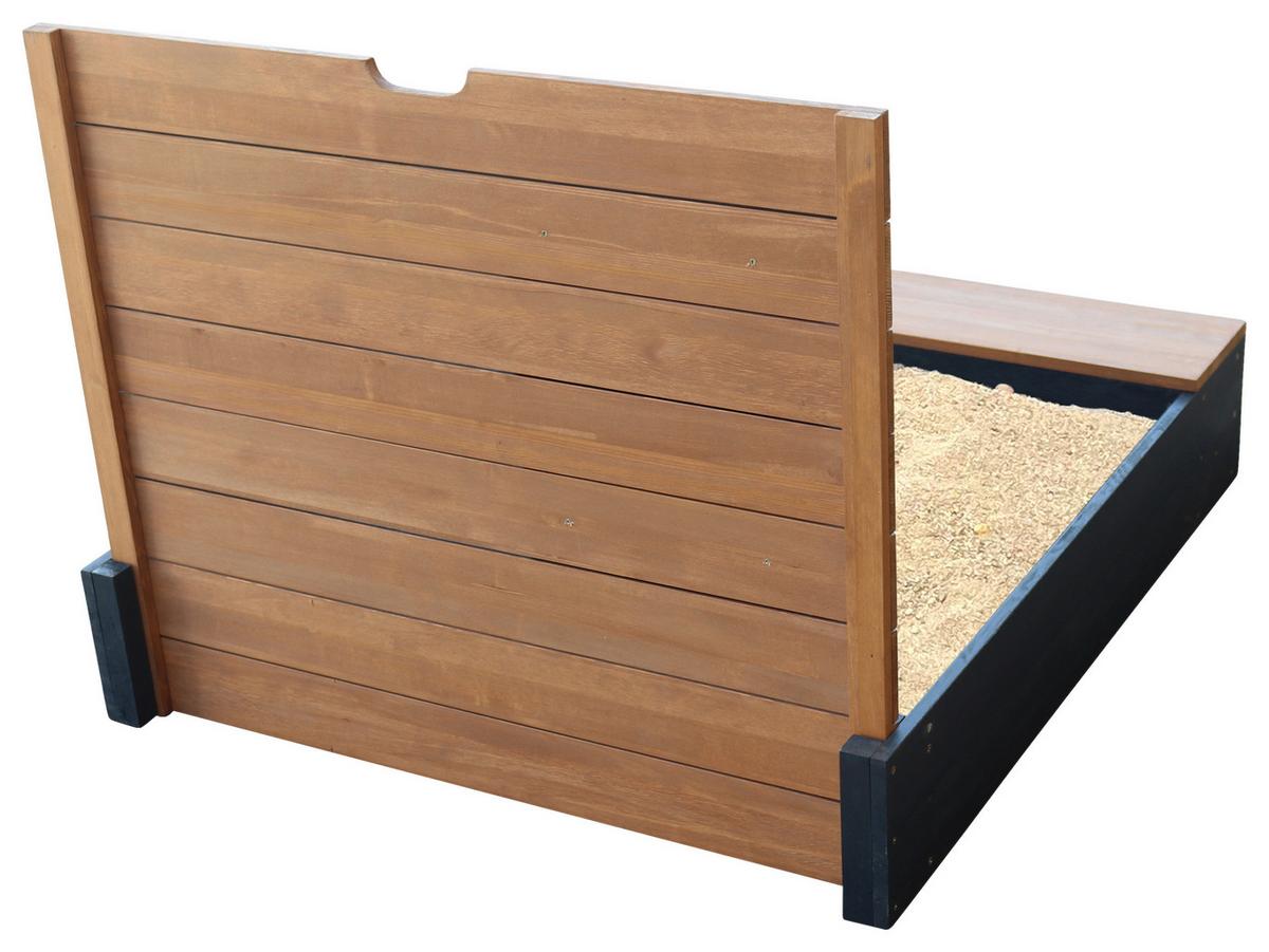 Sandkasten A031.018.05 - Anthrazit/Braun, KONVENTIONELL, Holz (90/74/100cm) - Ambia Garden