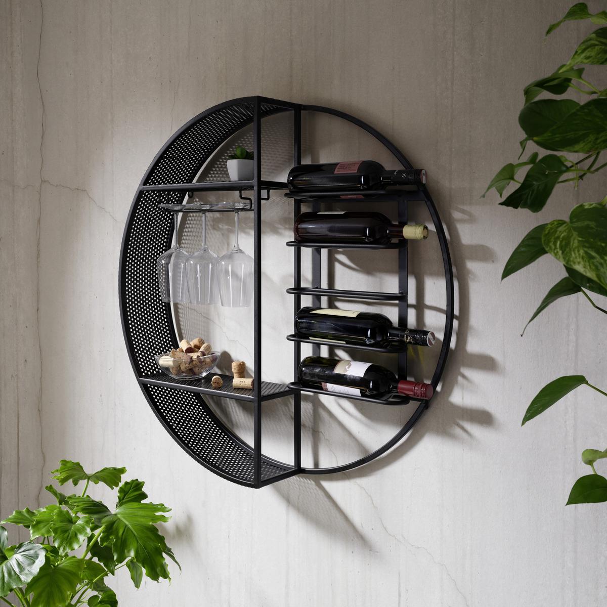 REGÁL NA LÁHVE BILLY -TREND- - černá, Lifestyle, kov (80/80/15cm)