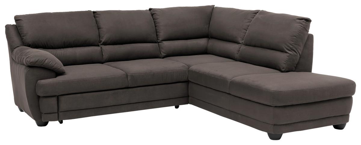 Ecksofa Mit Schlaffunktion Nebolo Braun - Schwarz/Braun, Design, Textil (245/225cm) - Livetastic