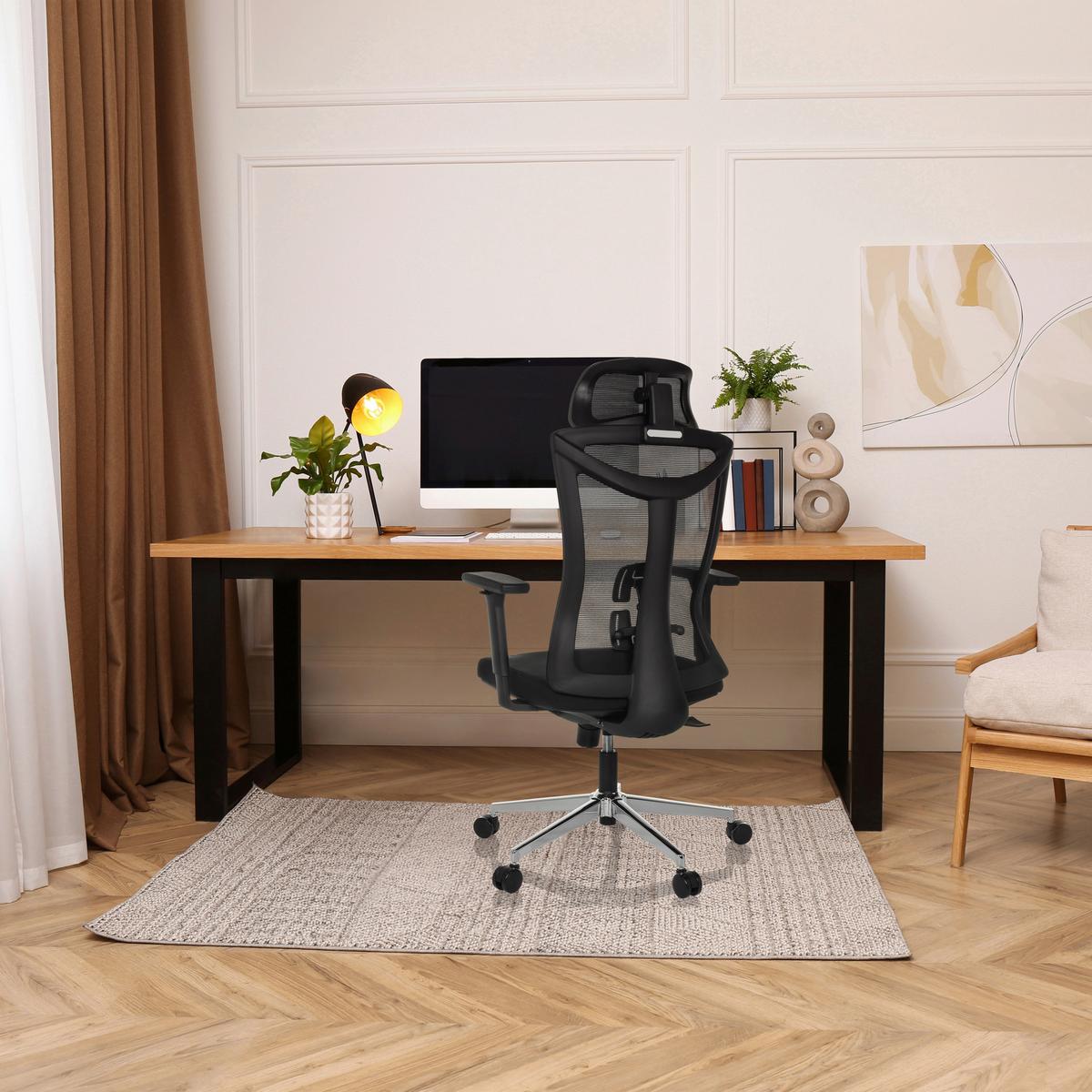 Drehstuhl Kamiak Schwarz B: 68 cm - Silberfarben/Schwarz, MODERN, Kunststoff/Textil (68/121 - 132/68cm) - MID.YOU