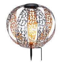 Solar-Hängeleuchte Gold/ Silberfarben/Schwarz H: 41 cm - Silberfarben/Goldfarben, Design, Metall (30/41,0cm) - Globo