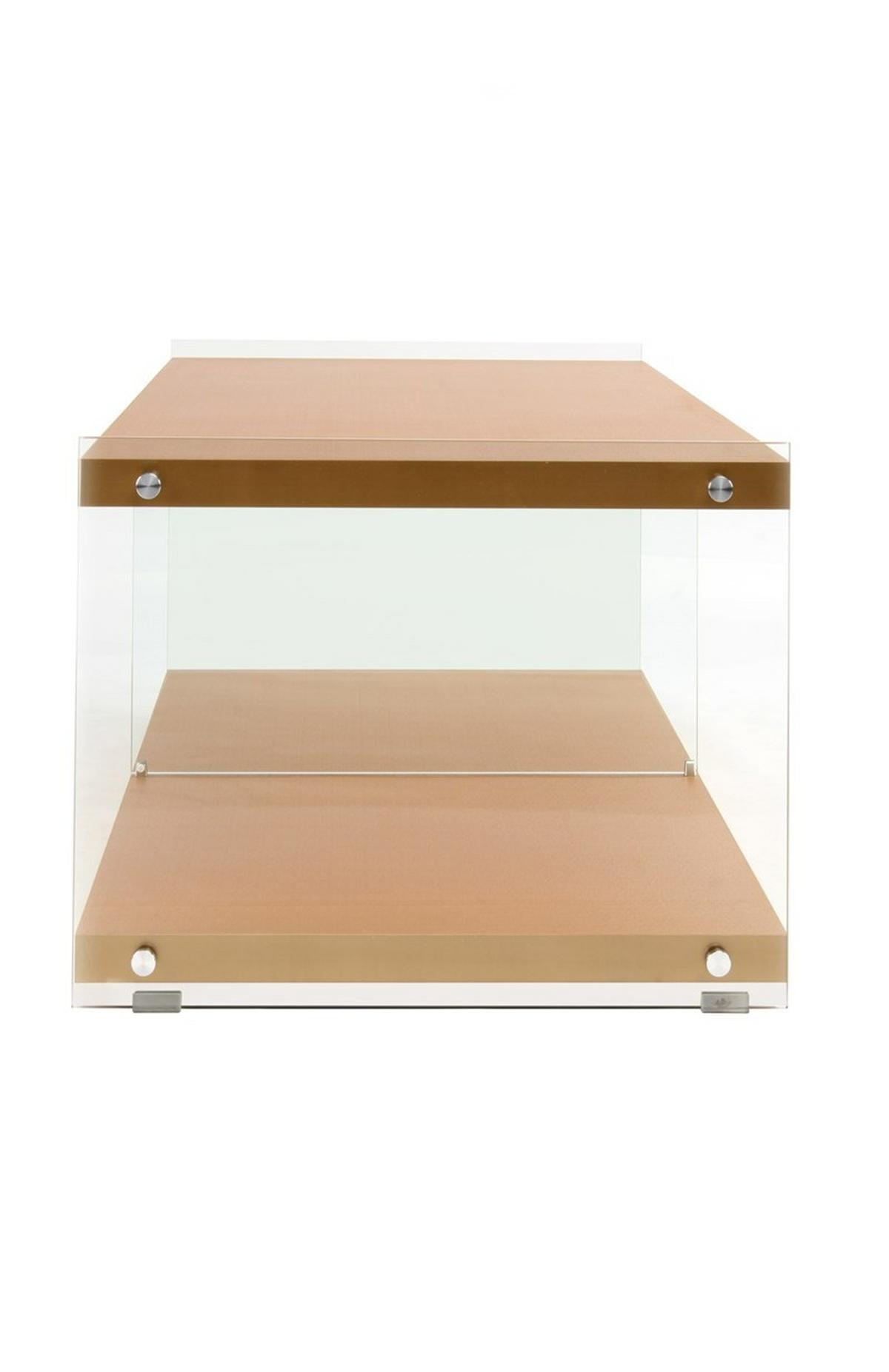 Beistelltisch Elementary Goldfarben L: 120cm - Goldfarben, Design, Glas/Holz (120/45/60cm) - Kayoom