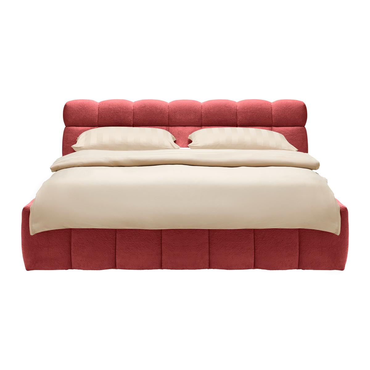 Čalouněná postel MONTE 200x200, červená - černá/červená, Konvenční, textil/plast (200/200cm) - Based