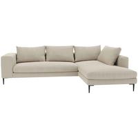 Ecksofa Aurora II - Beige/Schwarz, MODERN, Textil (295/210cm) - Trendmanufaktur