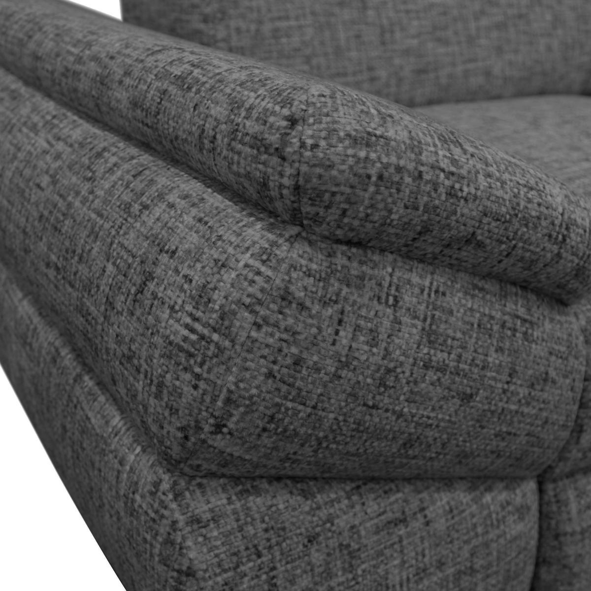 Ecksofa Imo Dunkelgrau 274x201 Cm - Dunkelgrau/Schwarz, Design, Textil (274/201cm) - MID.YOU