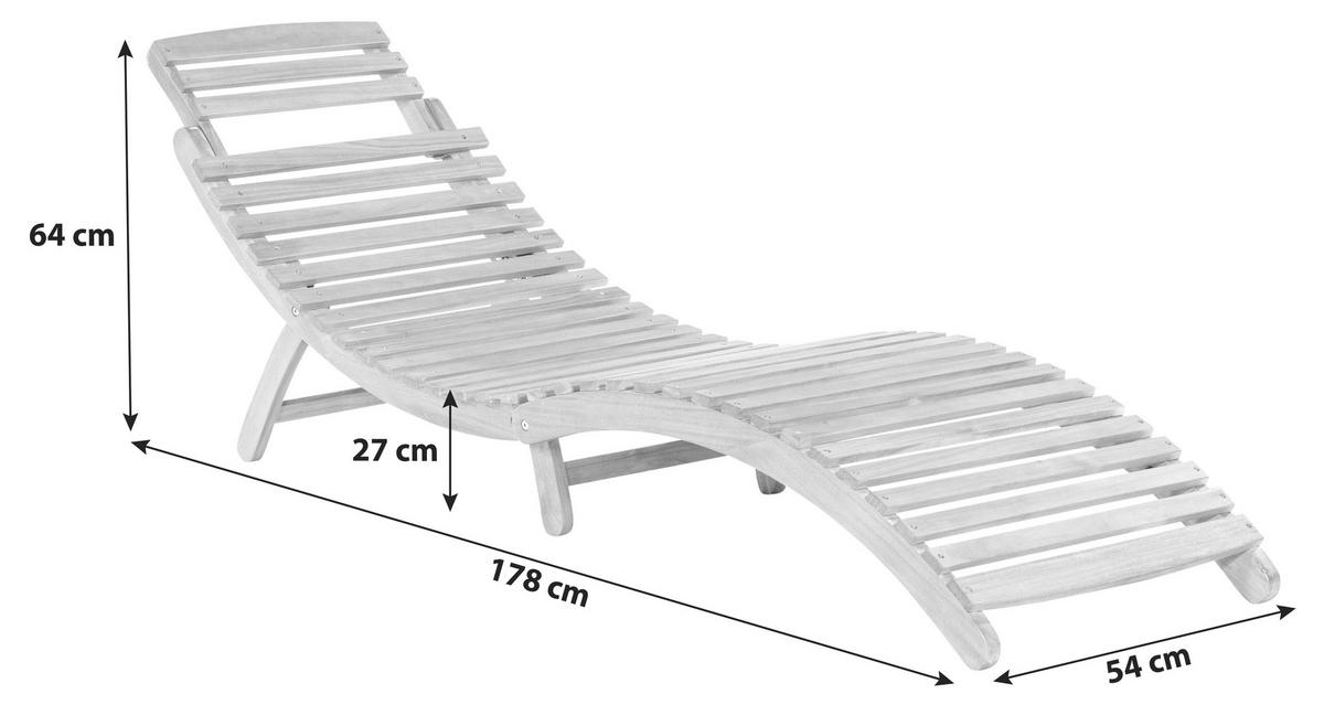 Bäderliege Ipanema Echtholz Klappbar Mit Polsterauflage - Rot/Creme, ROMANTIK / LANDHAUS, Holz/Textil (178/54/70cm) - Gardenson