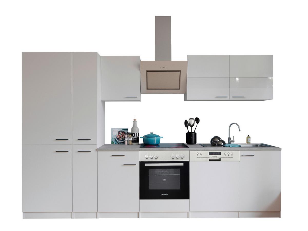 Küchenblock Malia Küchenblock 310 cm - Graphitfarben/Weiß, Basics, Holzwerkstoff (310cm) - Respekta