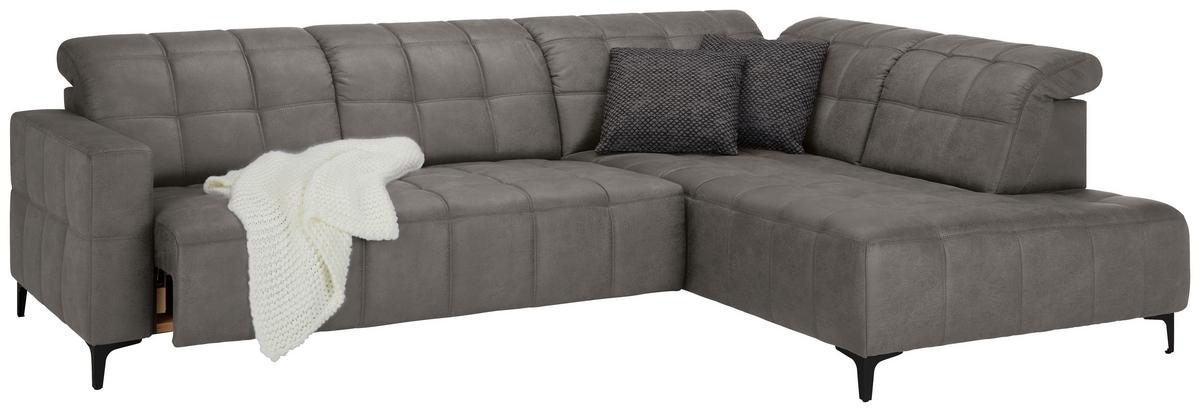 Rohová sedačka PANAMA, pravá, šedobéžová - černá/šedobéžová, Konvenční, kov/textil (304/216cm) - Premium Living