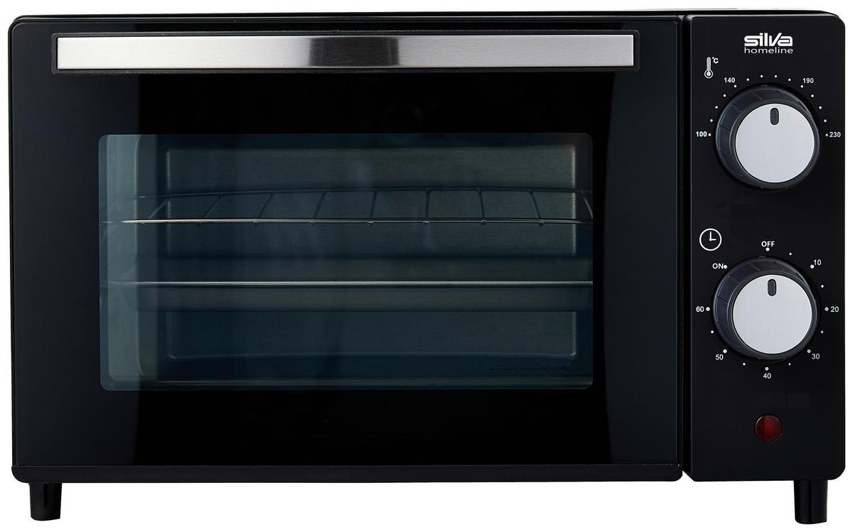 Mini-backofen Semira Schwarz 1200 W Mit Timer - Schwarz, Basics, Glas/Kunststoff (40,5/26,4/35cm) - Silva Homeline