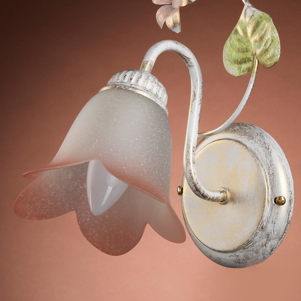 Wandleuchte 4217/ap - Weiß, Natur, Glas/Metall (25/15/30cm)