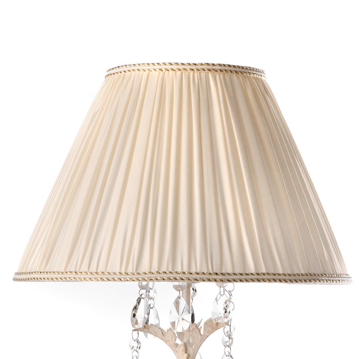 Tischleuchte 4669/Lg - Weiß, Natur, Glas/Textil (35/58cm)