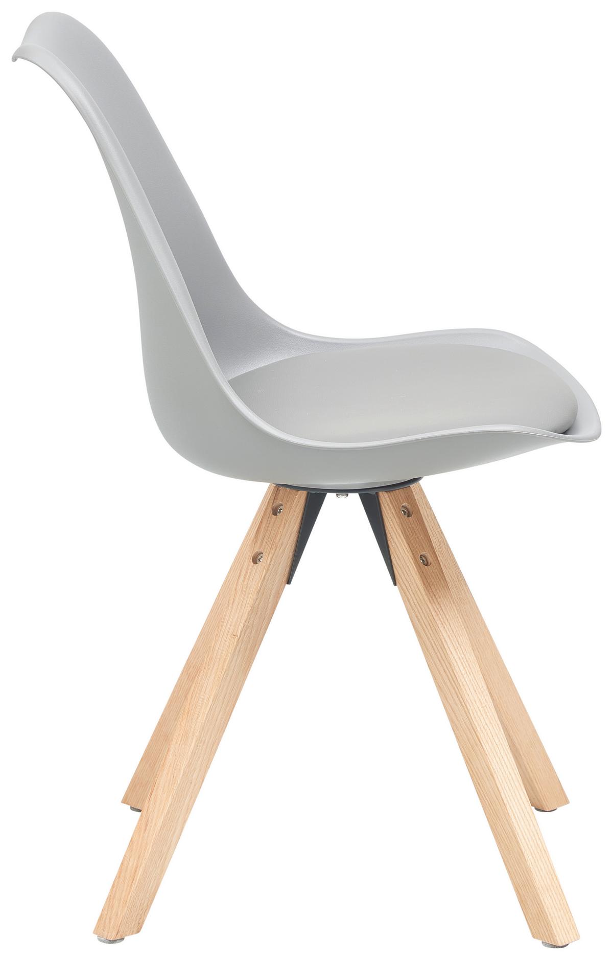 Schalenstuhl Vilnius Grau - Naturfarben/Grau, LIFESTYLE, Holz/Kunststoff (48,5/84/55cm) - MID.YOU