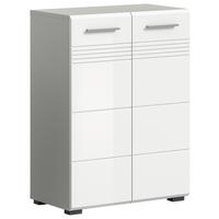 Unterschrank Copa Bxh: 60x80 Cm Weiß Hochglanz - Weiß Hochglanz/Schwarz, MODERN, Holzwerkstoff (60/80/30cm) - MID.YOU