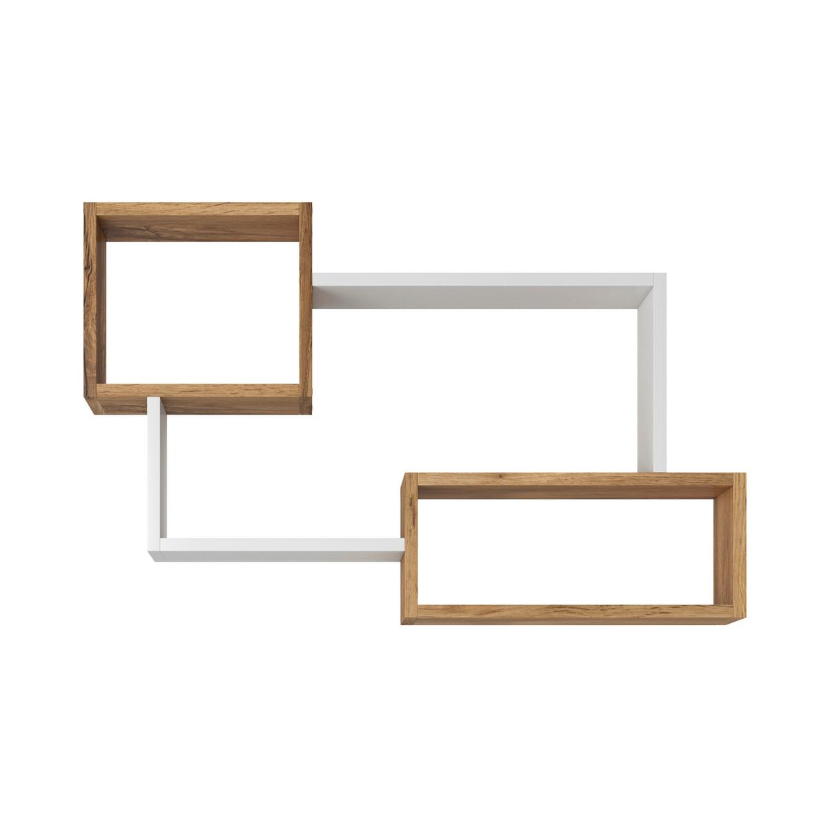 Wandregal Trio Wotan Eiche Dekor/Weiß B: 86,8cm - Eiche Wotan/Weiß, Basics, Holzwerkstoff (86,8/54,1/18cm)