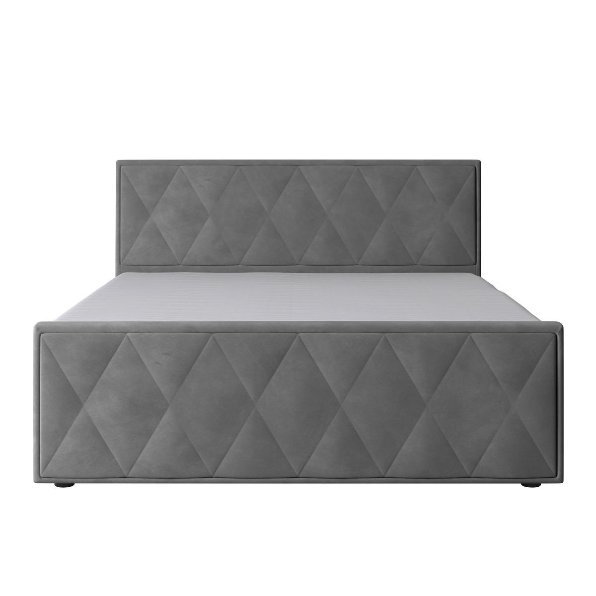 Boxspringbett Porto 180x200 cm Hellgrau - Hellgrau/Schwarz, MODERN, Karton/Holzwerkstoff (180/200cm) - MID.YOU