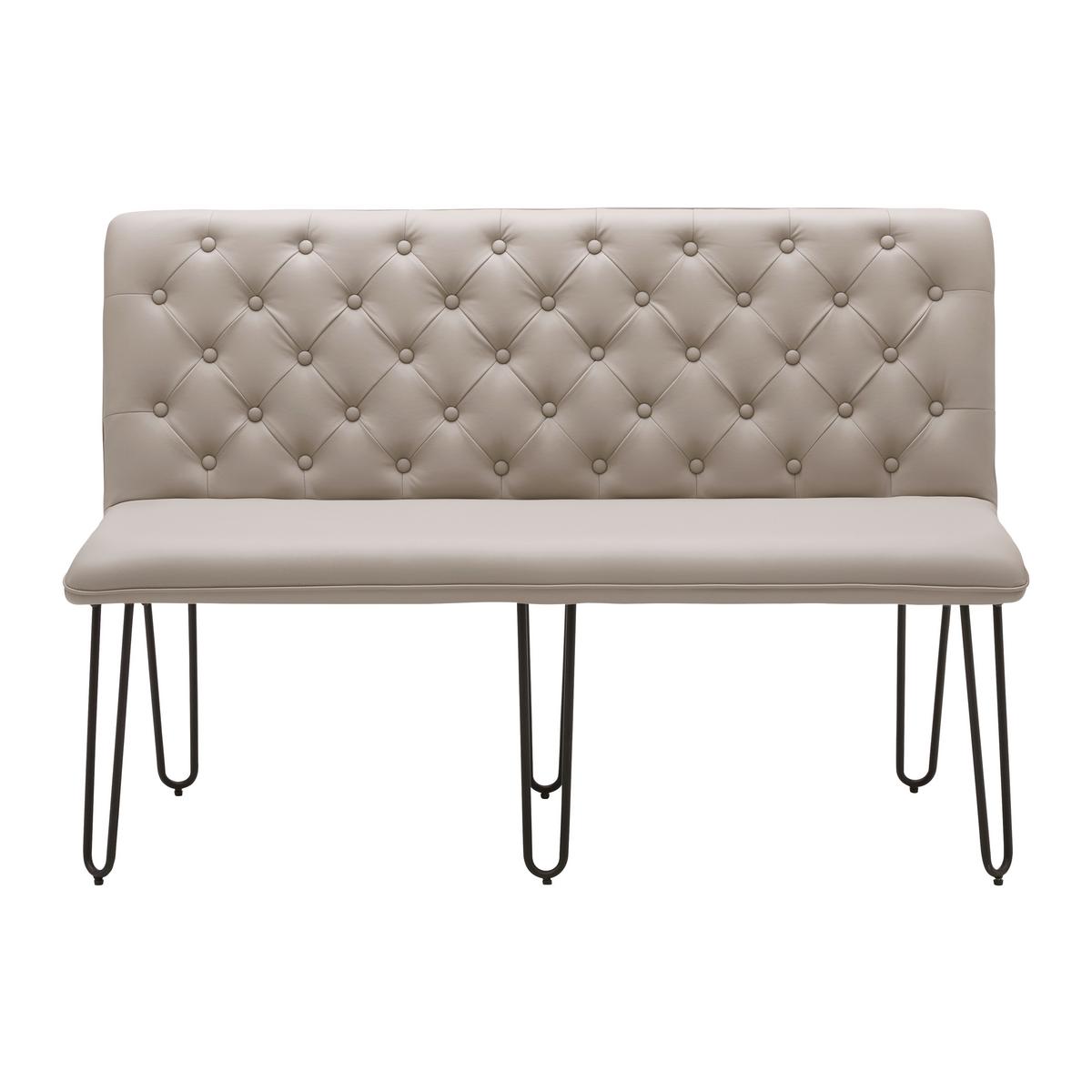 LavicE Ivie - šedohnědá koženka - černá/šedohnědá, Moderní, kov/dřevo (140/92/62cm) - Bessagi Home