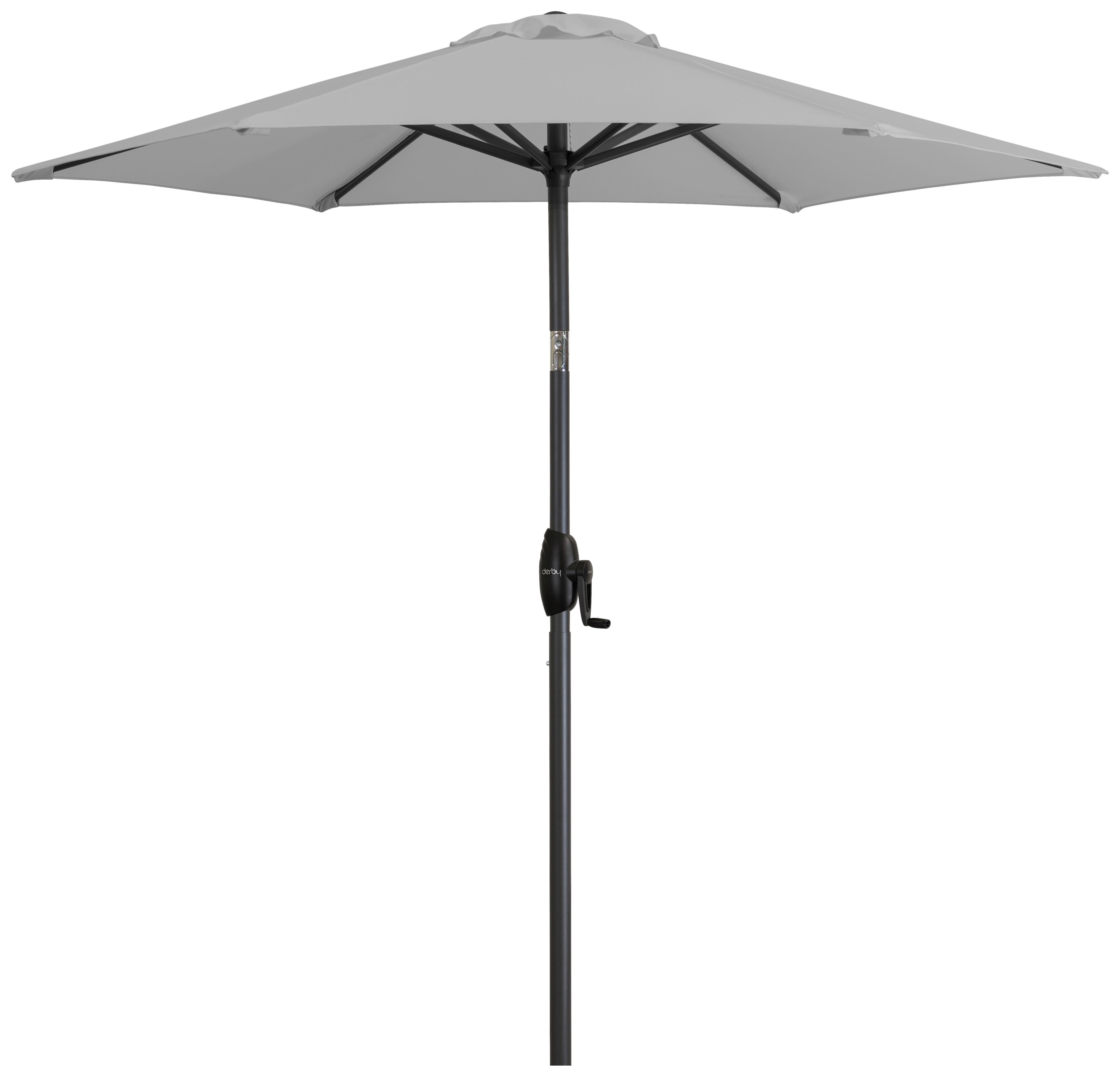 Sonnenschirm Doppler DM: 182 cm H: 210 cm Hellgrau - Anthrazit/Hellgrau, Basics, Textil/Metall (182/210cm) - Doppler