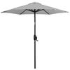 Sonnenschirm Doppler DM: 182 cm H: 210 cm Hellgrau - Anthrazit/Hellgrau, Basics, Textil/Metall (182/210cm) - Doppler