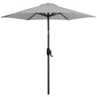 Sonnenschirm Doppler Dm: 182 Cm H: 210 Cm Hellgrau - Anthrazit/Hellgrau, Basics, Textil/Metall (182/210cm) - Doppler