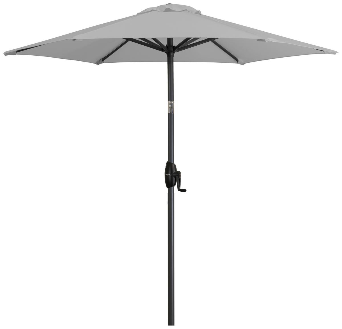 Sonnenschirm Doppler Dm: 182 Cm H: 210 Cm Hellgrau - Anthrazit/Hellgrau, Basics, Textil/Metall (182/210cm) - Doppler