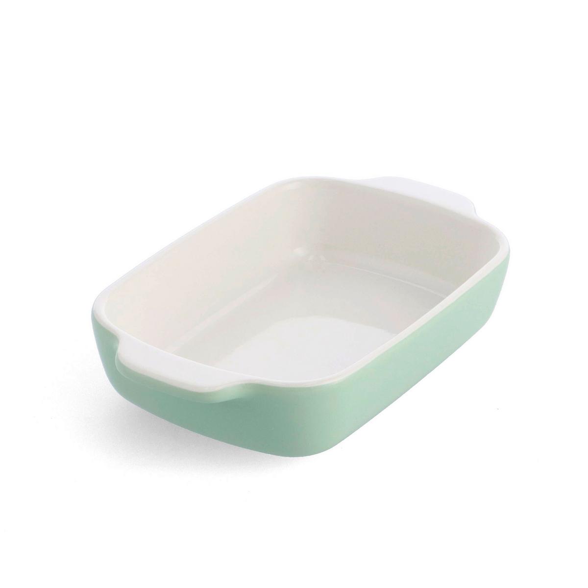 Auflaufform Stoneware Weiß/hellgrün B: 15 Cm - Weiß/Hellgrün, Basics, Naturmaterialien/Keramik (15cm) - Kitchenaid