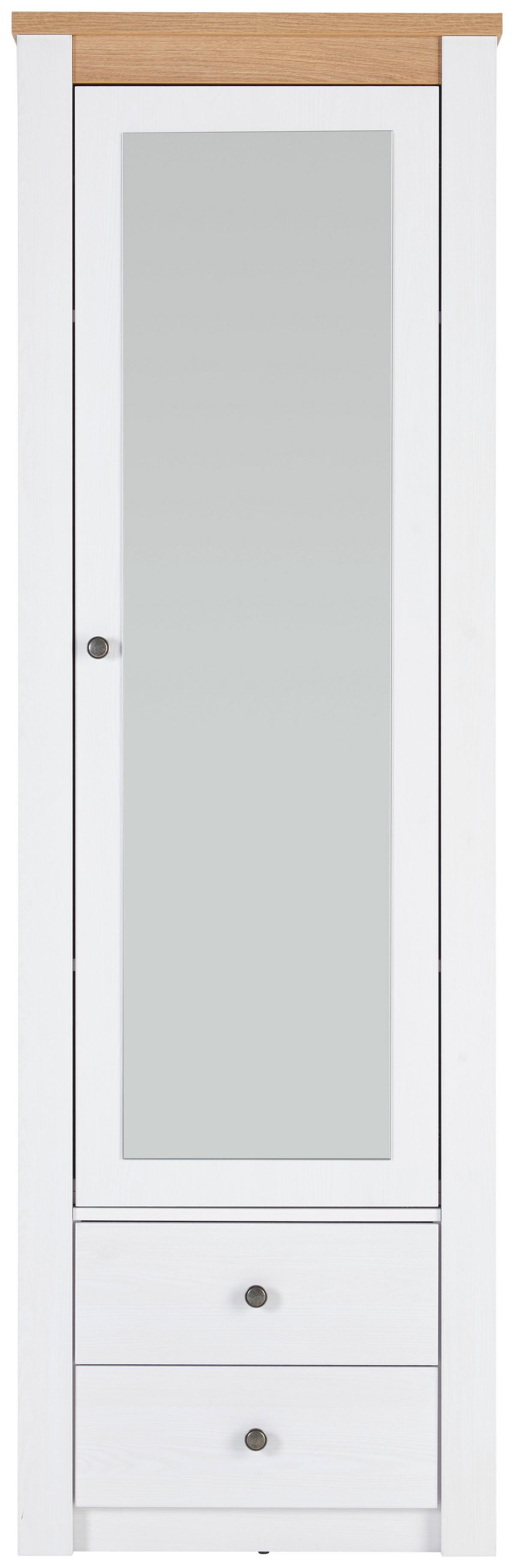 Garderobenschrank Rovigio Weiß, Eiche Dekor B: 62 cm - Eichefarben/Lärchefarben, Basics, Glas/Holzwerkstoff (62,2/196,5/42,5cm) - Landscape