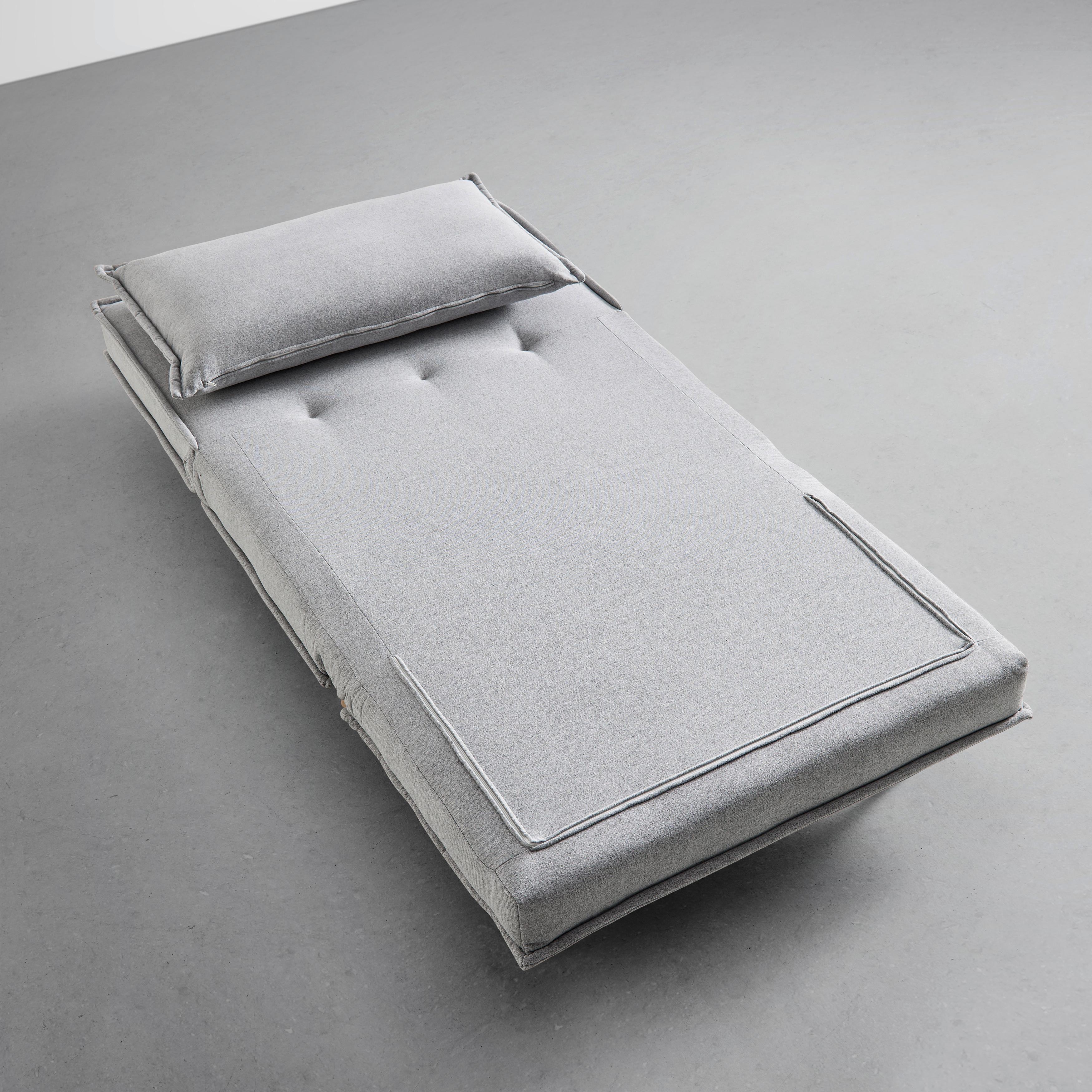 Rozkladacie kreslo LAYLA, svetlosivá - prírodná farba/svetlosivá, Modern, drevo/textil (104/92/84cm) - P & B