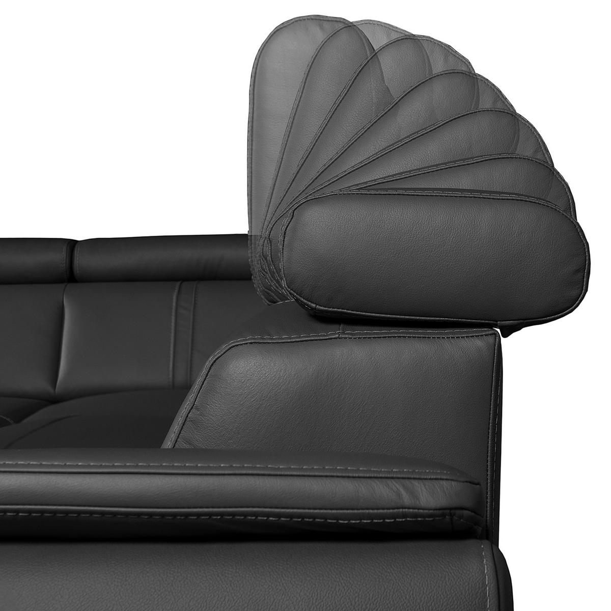 Ecksofa City Schwarz B: 265x265 cm - Wengefarben/Schwarz, Design, Leder (265/265cm) - Livetastic
