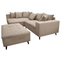 Ecksofa Pruno Hellbraun S: 174x247 Cm - Hellbraun/Schwarz, Design, Textil (174/247cm) - MID.YOU