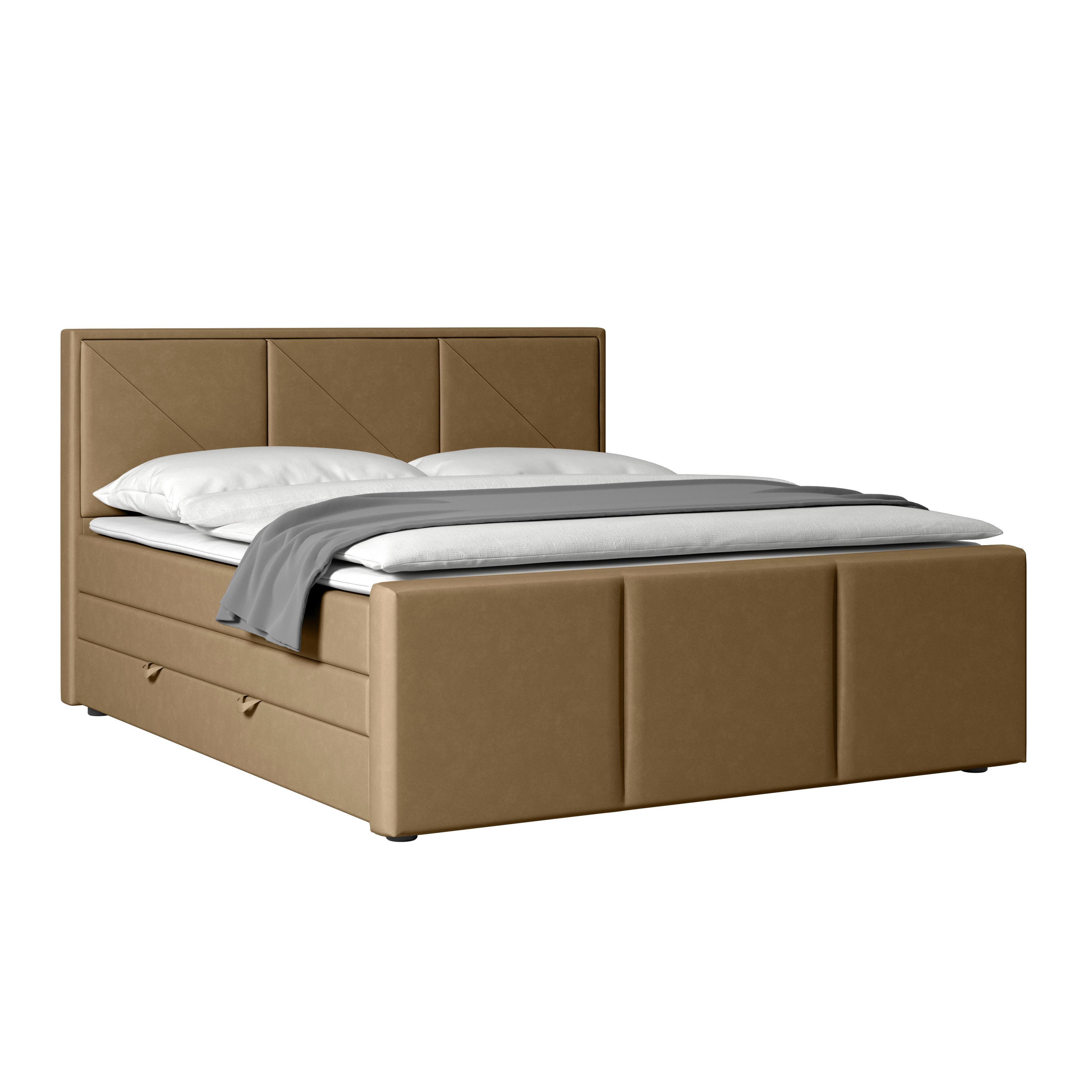 Boxspringbett Bologna 180x200 Cm Beige - Beige, MODERN, Holz/Kunststoff (180/200cm) - MID.YOU