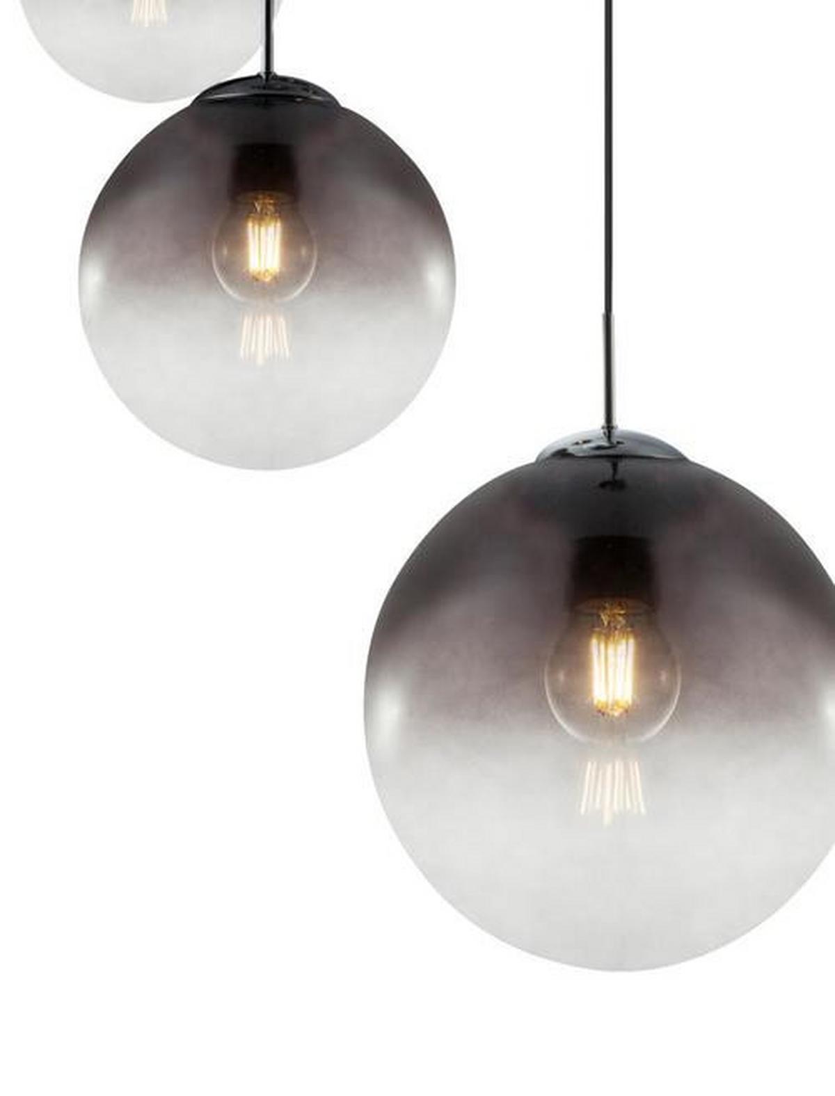 Hängeleuchte Varus H: 150 cm 5-Flammig Rauchglas - Design, Glas/Metall (65/150cm) - Globo