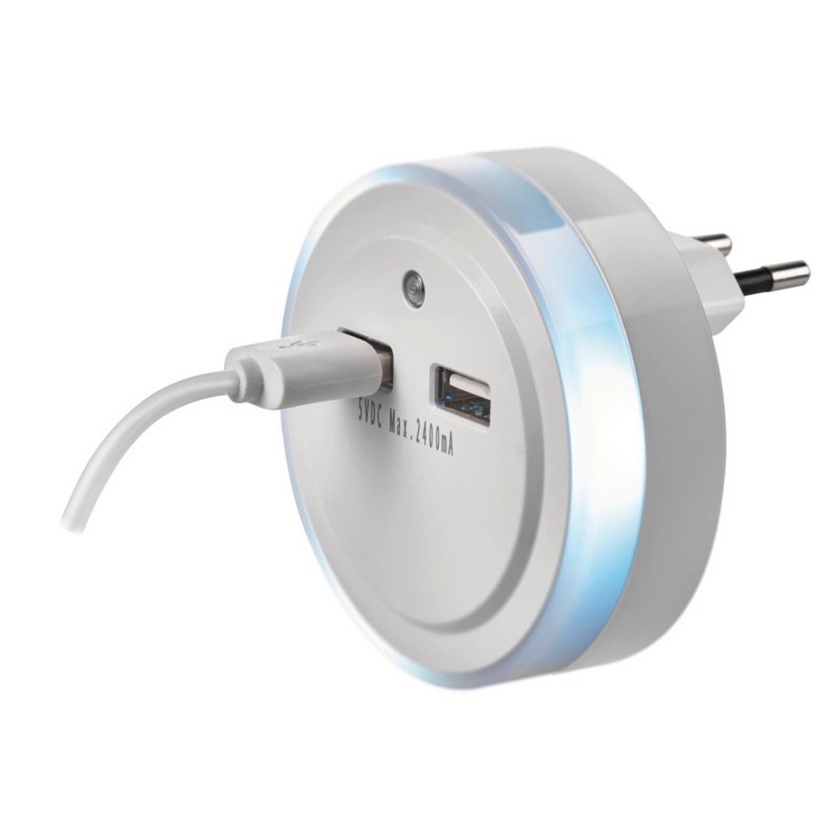 Éjjeli Lámpa Led-Es Lámpa Usb-Vel - fehér, Basics, műanyag (6/7.3/6cm)