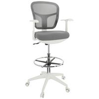 Bürostuhl Top Work 108 W Grau/weiß Bis 120 Kg - Weiß/Grau, Basics, Kunststoff/Textil (68/115/55cm) - MID.YOU