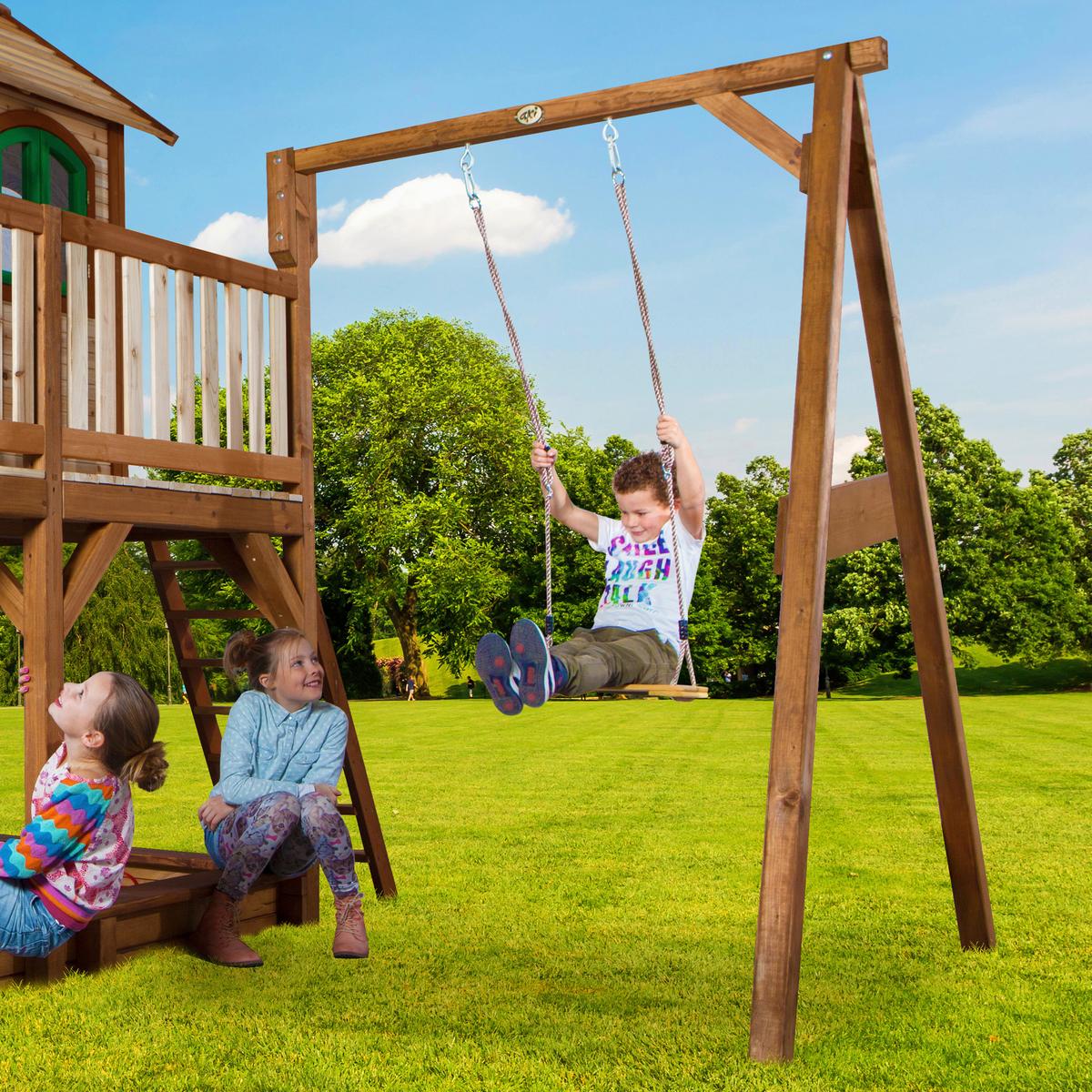 Spielturm A030.152.80 - Braun/Grau, KONVENTIONELL, Holz/Kunststoff (541/291/277cm) - Ambia Garden