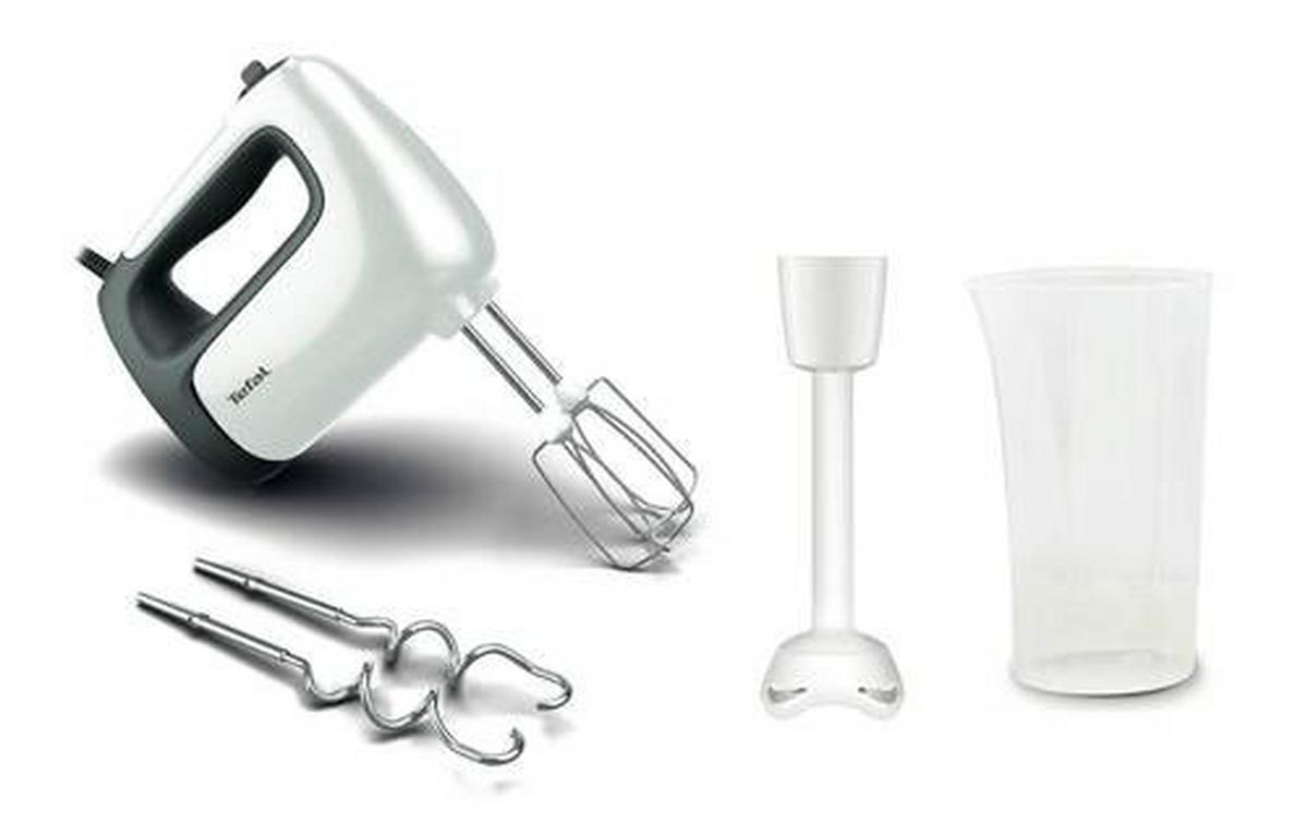 Handmixer Ht4611 Grau/Weiß 500w, 5 Geschwindigkeiten - Weiß/Grau, Basics, Kunststoff (21,4/14,4/27cm) - Tefal