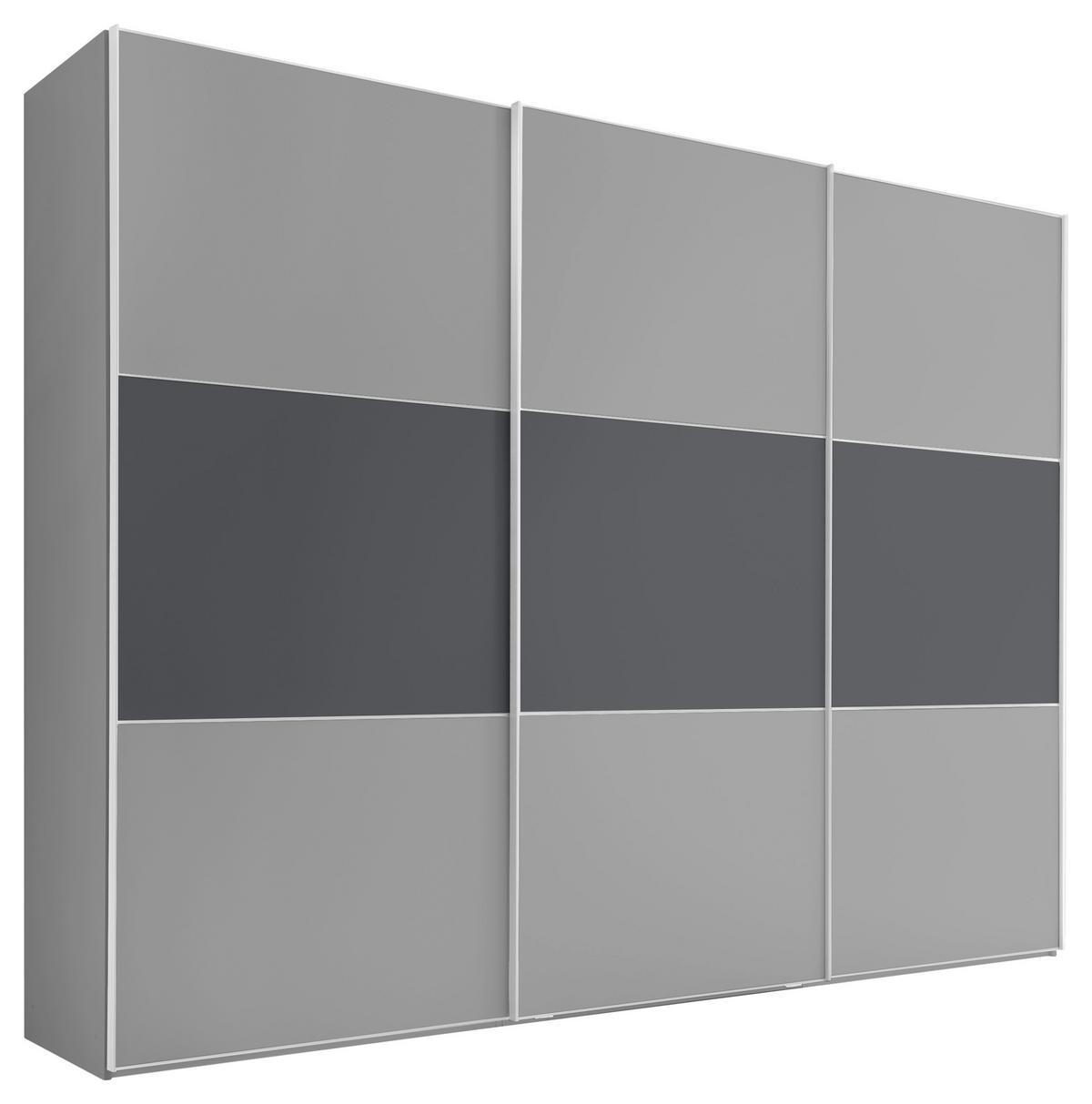 Schwebetürenschrank 280cm Includo, Anthrazit/grau - Anthrazit/Weiß, MODERN, Holzwerkstoff (280/222/68cm)