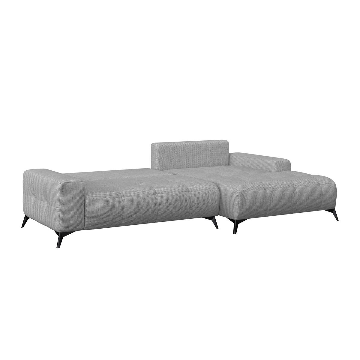 Ecksofa Mauro Grau, mit Schlaffunktion - Schwarz/Grau, Trend, Textil (290/175cm) - Luca Bessoni