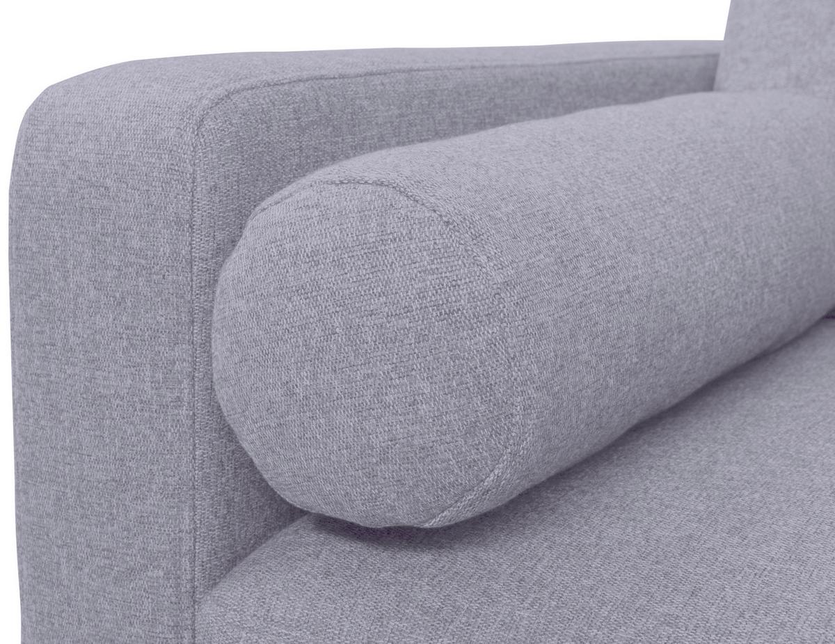 Eckschlafsofa Noret Graublau S: 223/157 cm - Hellgrau/Schwarz, KONVENTIONELL, Textil (223/157cm) - MID.YOU