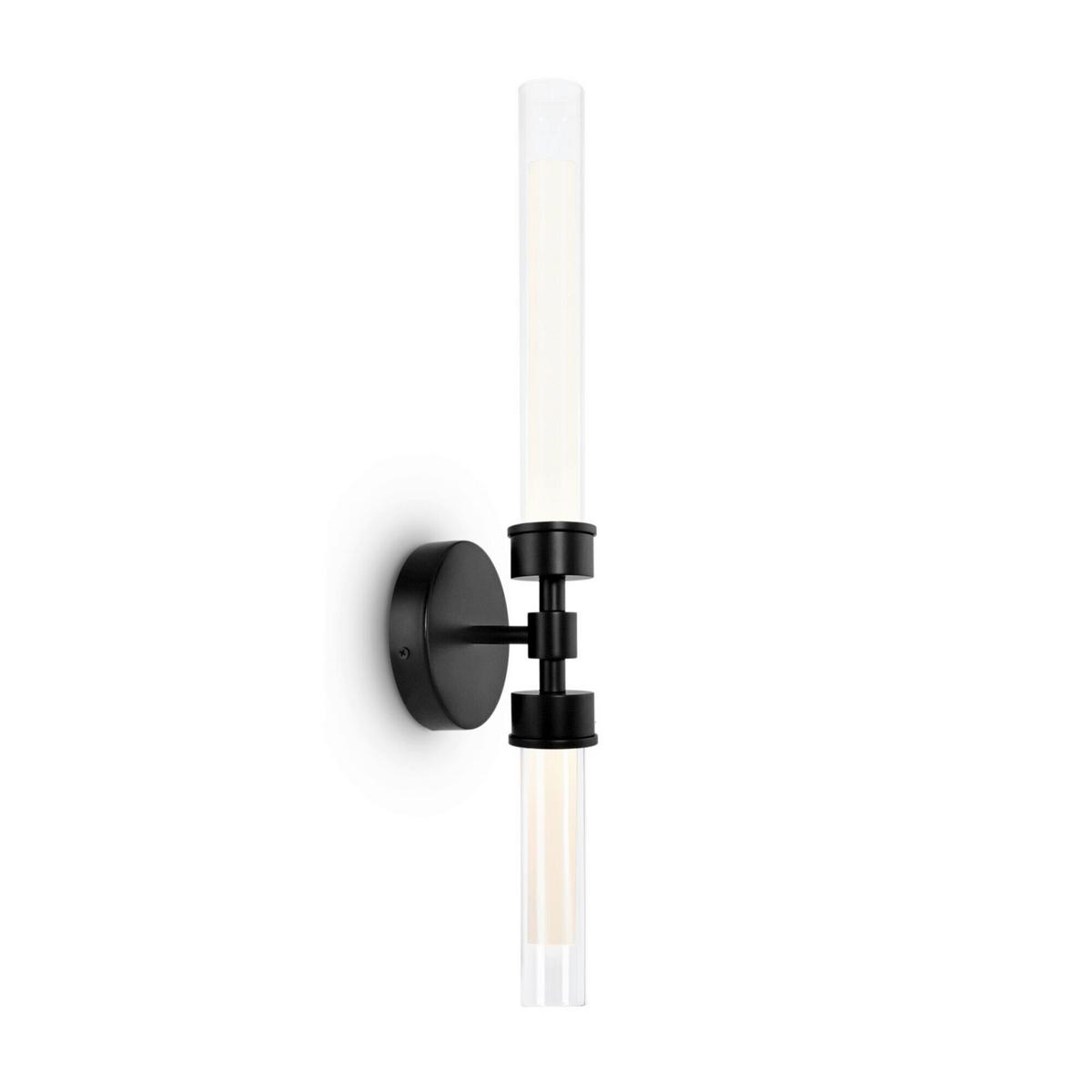 Wandleuchte Stelo - Transparent/Schwarz, Trend, Glas/Metall (56,6/12/10,8cm) - MAYTONI