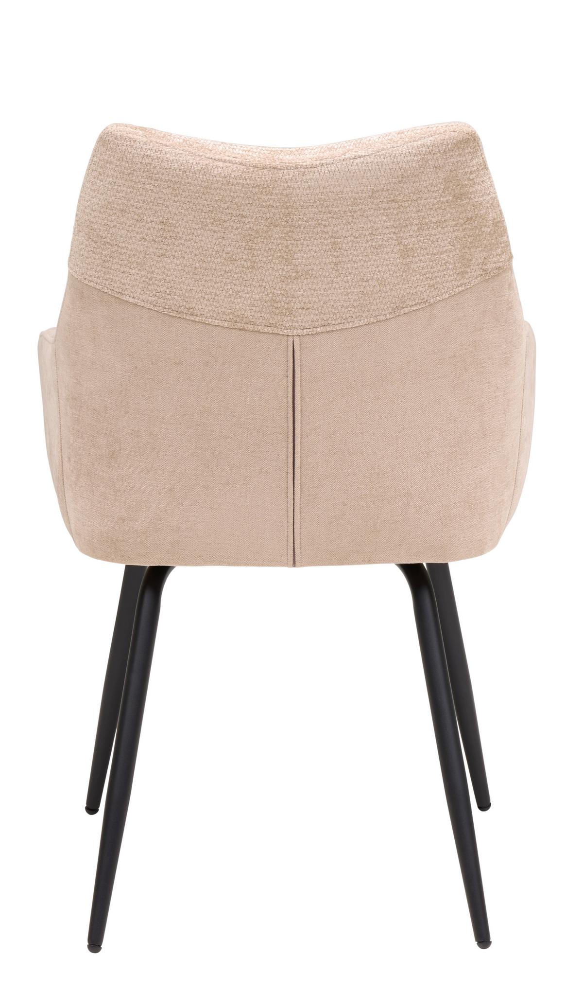 Armlehnstuhl Dali Beige B: 60 cm - Beige/Schwarz, Basics, Textil/Metall (60/86/55cm) - Livetastic