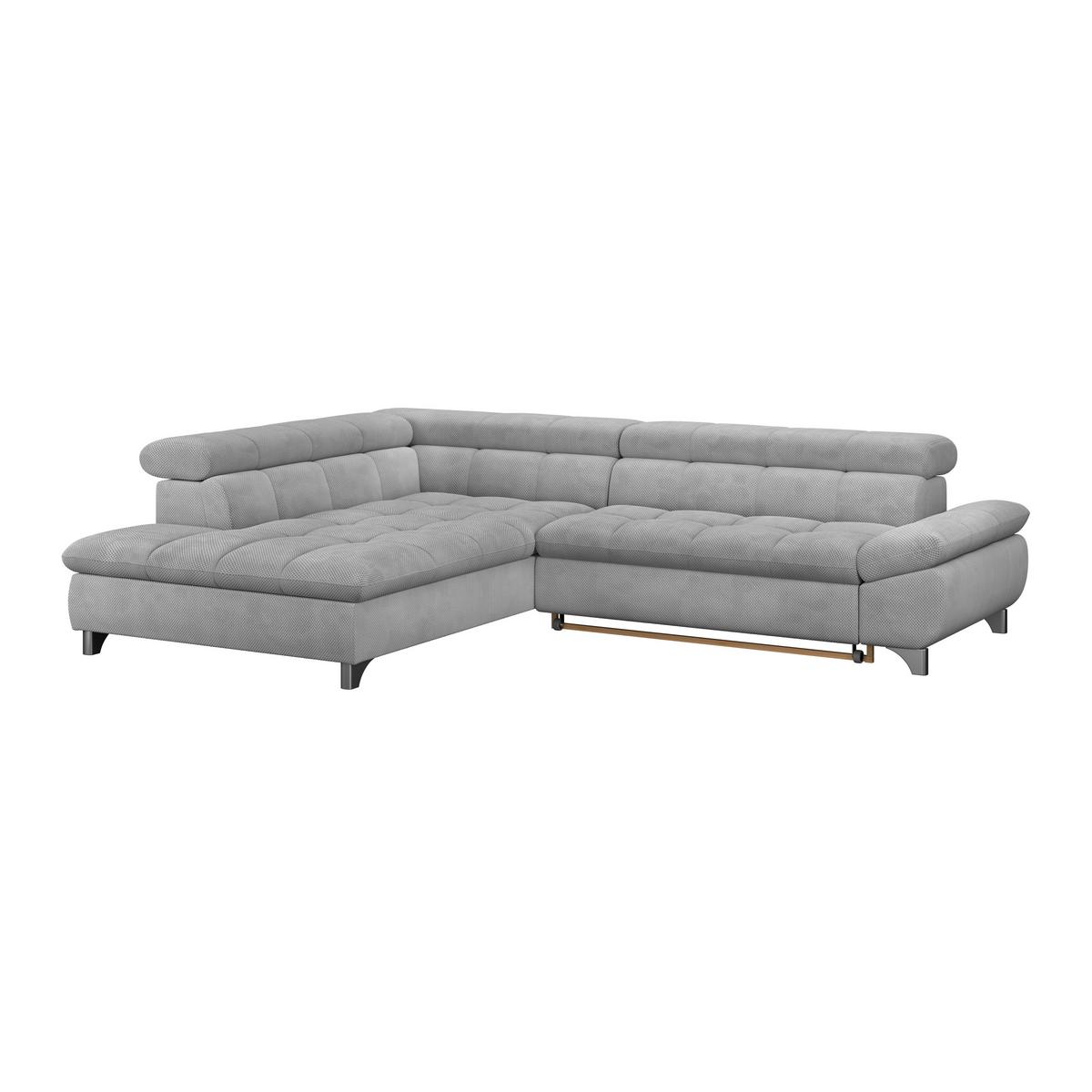 Ecksofa Gemini Hellgrau, B: 234cm - Chromfarben/Hellgrau, KONVENTIONELL, Textil (234/312cm)