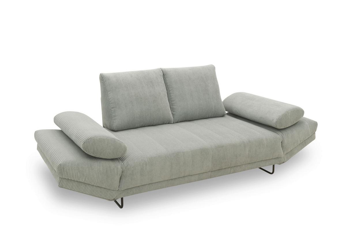 Schlafsofa Hellgrau B: 210 Cm - Hellgrau/Schwarz, Design, Textil (210/95/97cm) - MID.YOU